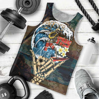 Aloha Hawaii Surfing Skull Men Tank Top Shaka Skeleton Ride The Waves - Polynesian Pride