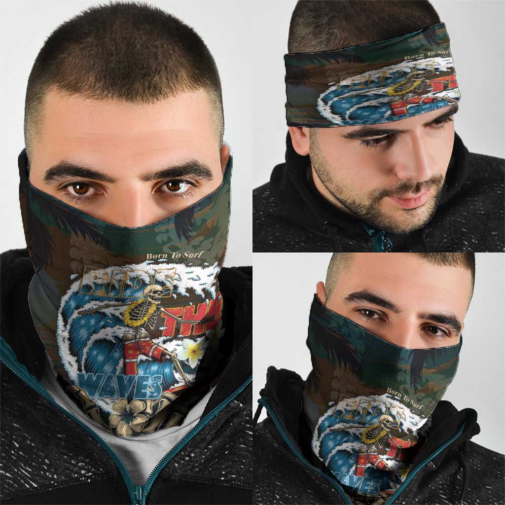 Aloha Hawaii Surfing Skull Neck Gaiter Shaka Skeleton Ride The Waves LT14