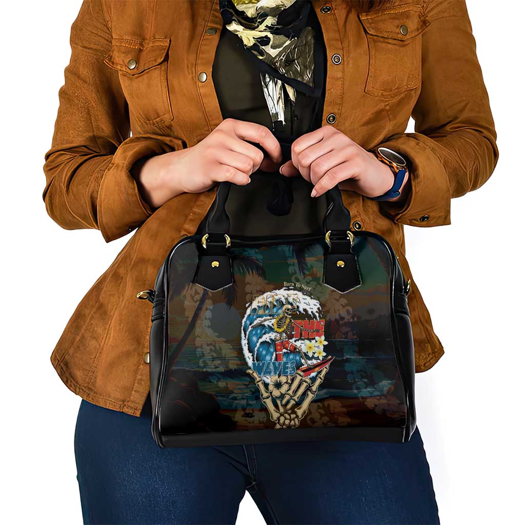 Aloha Hawaii Surfing Skull Shoulder Handbag Shaka Skeleton Ride The Waves - Polynesian Pride