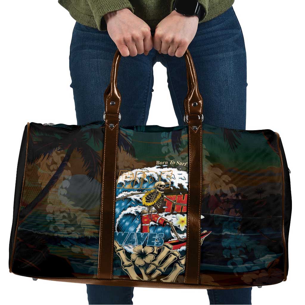 Aloha Hawaii Surfing Skull Travel Bag Shaka Skeleton Ride The Waves - Polynesian Pride