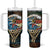 Aloha Hawaii Surfing Skull Tumbler With Handle Shaka Skeleton Ride The Waves - Polynesian Pride