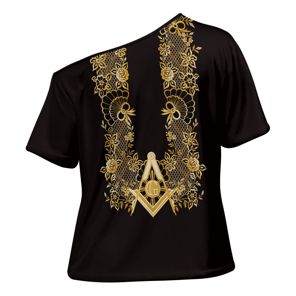 Personalised Filipino Freemasonry Cross Shoulder Shirt Masonic Barong Tagalog Inspired Ivory White LT14 - Polynesian Pride