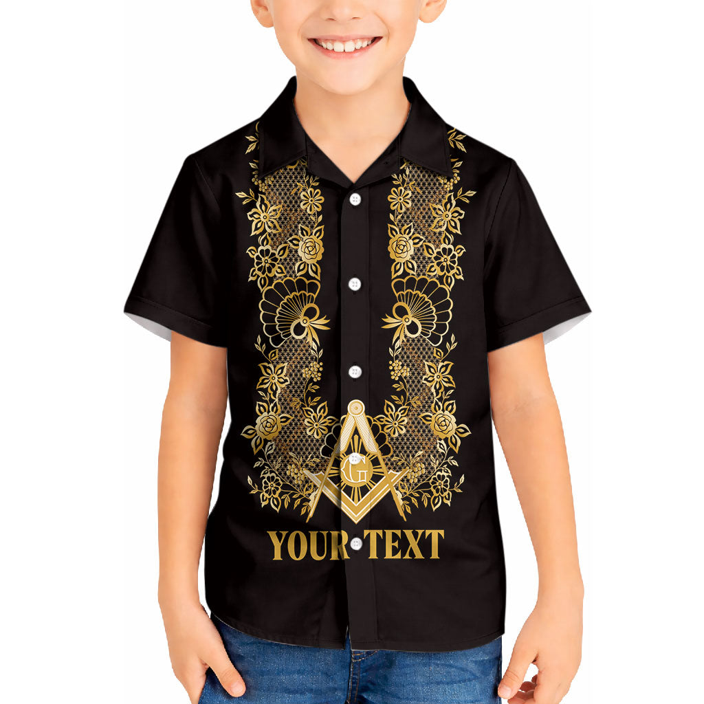 Personalised Filipino Freemasonry Kid Hawaiian Shirt Masonic Barong Tagalog Inspired Ivory White LT14 Kid Ivory White - Polynesian Pride