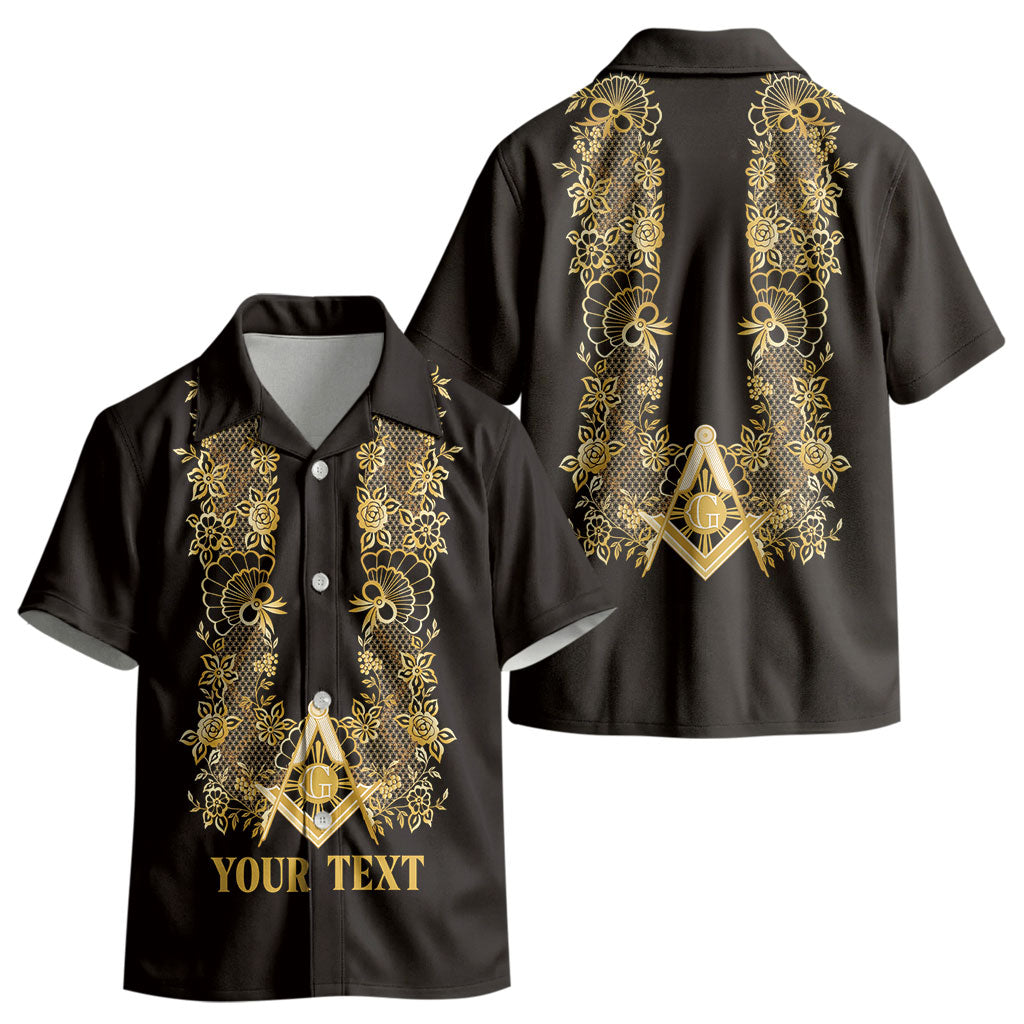 Personalised Filipino Freemasonry Kid Hawaiian Shirt Masonic Barong Tagalog Inspired Ivory White LT14 - Polynesian Pride