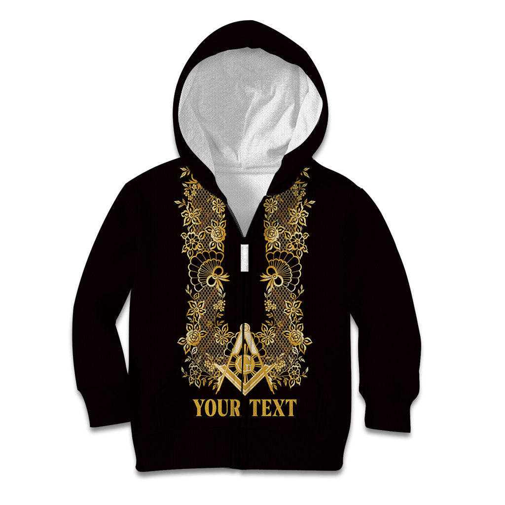Personalised Filipino Freemasonry Kid Hoodie Masonic Barong Tagalog Inspired Ivory White LT14 Zip Hoodie Ivory White - Polynesian Pride