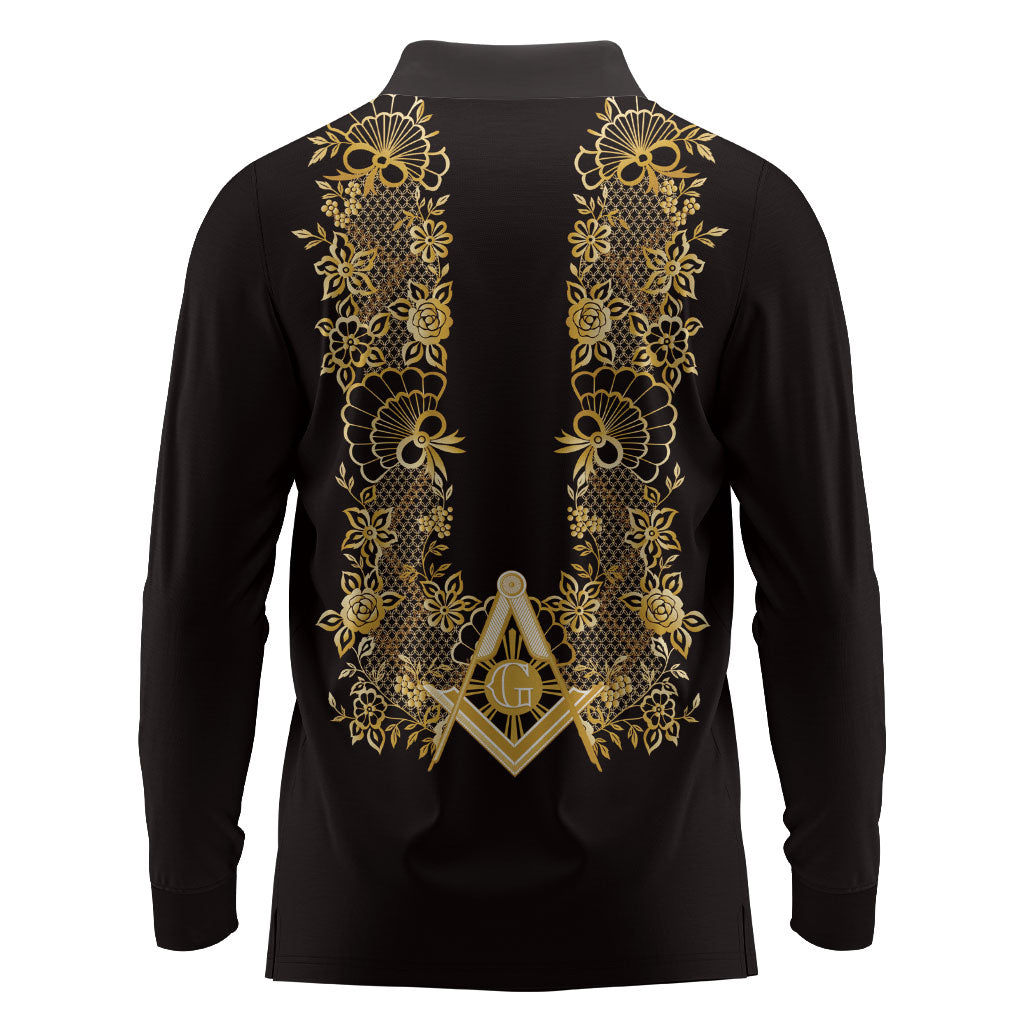 Personalised Filipino Freemasonry Long Sleeve Polo Shirt Masonic Barong Tagalog Inspired Ivory White LT14 - Polynesian Pride