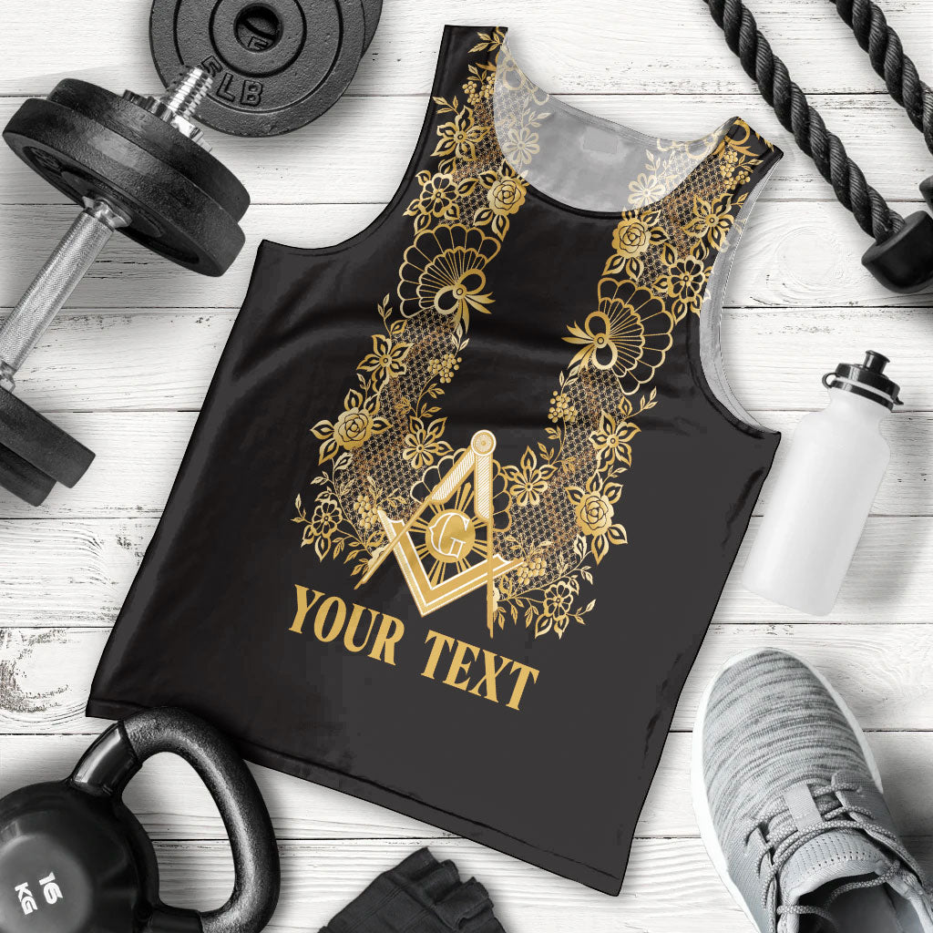 Personalised Filipino Freemasonry Men Tank Top Masonic Barong Tagalog Inspired Ivory White LT14 - Polynesian Pride