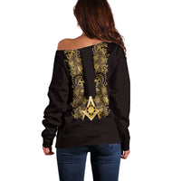 Personalised Filipino Freemasonry Off Shoulder Sweater Masonic Barong Tagalog Inspired Ivory White LT14 - Polynesian Pride