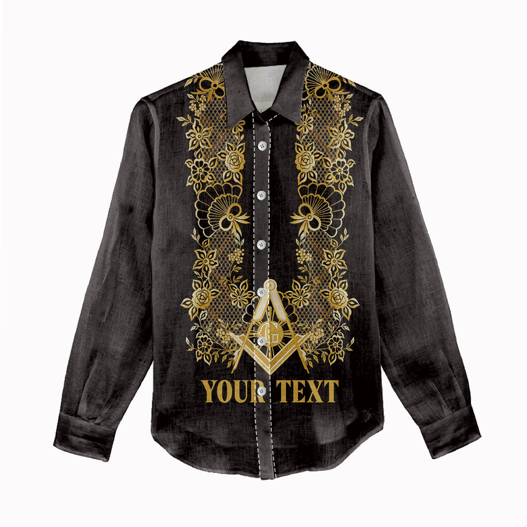 Personalised Filipino Freemasonry Women Casual Shirt Masonic Barong Tagalog Inspired Ivory White LT14 - Polynesian Pride