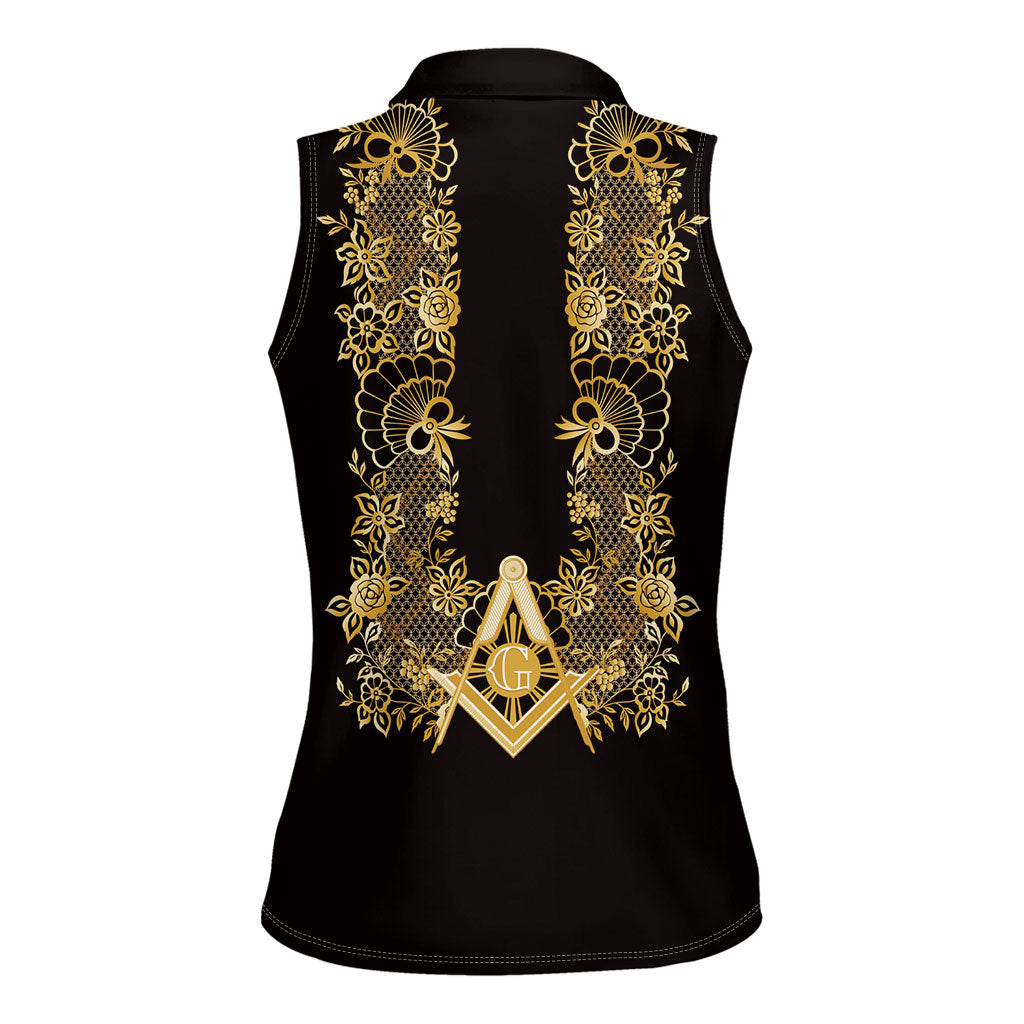 Personalised Filipino Freemasonry Women Sleeveless Polo Shirt Masonic Barong Tagalog Inspired Ivory White LT14 - Polynesian Pride