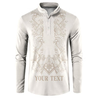 Personalised Filipino Freemasonry Button Sweatshirt Masonic Barong Tagalog Inspired Black LT14 Black - Polynesian Pride