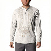 Personalised Filipino Freemasonry Button Sweatshirt Masonic Barong Tagalog Inspired Black LT14 - Polynesian Pride