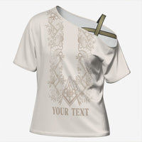 Personalised Filipino Freemasonry Cross Shoulder Shirt Masonic Barong Tagalog Inspired Black LT14 Female Black - Polynesian Pride