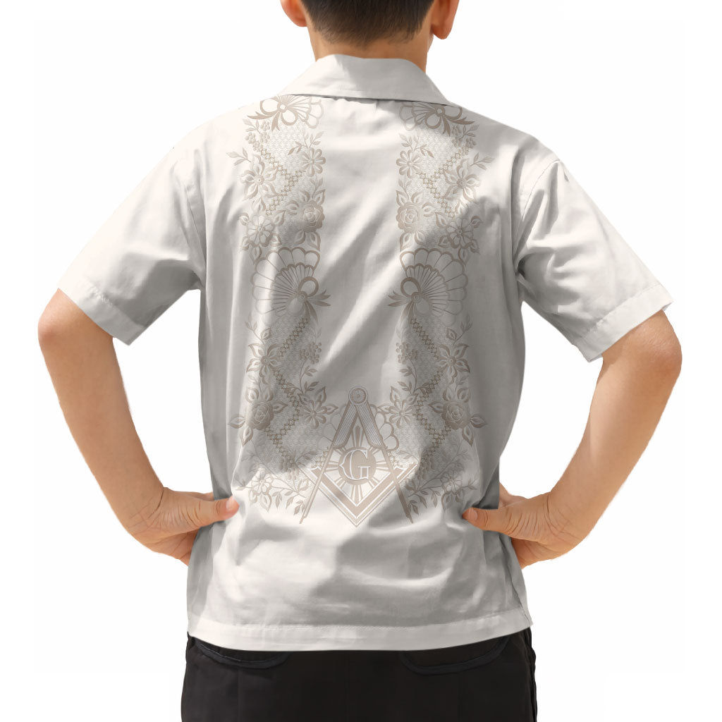 Personalised Filipino Freemasonry Kid Hawaiian Shirt Masonic Barong Tagalog Inspired Black LT14 - Polynesian Pride