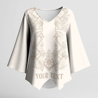 Personalised Filipino Freemasonry Kimono Sleeve Blouse Masonic Barong Tagalog Inspired Black LT14 Female Black - Polynesian Pride