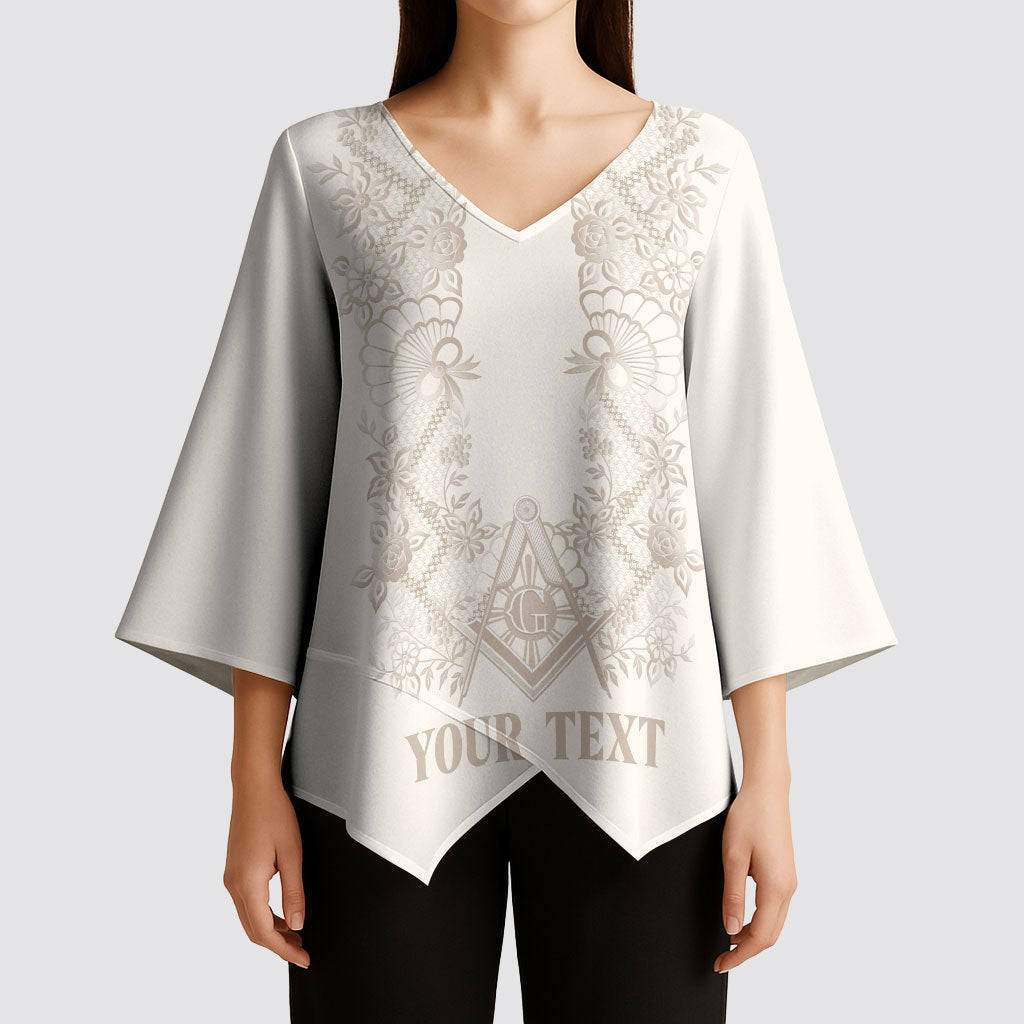 Personalised Filipino Freemasonry Kimono Sleeve Blouse Masonic Barong Tagalog Inspired Black LT14 - Polynesian Pride