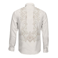 Personalised Filipino Freemasonry Long Sleeve Button Shirt Masonic Barong Tagalog Inspired Black LT14 - Polynesian Pride