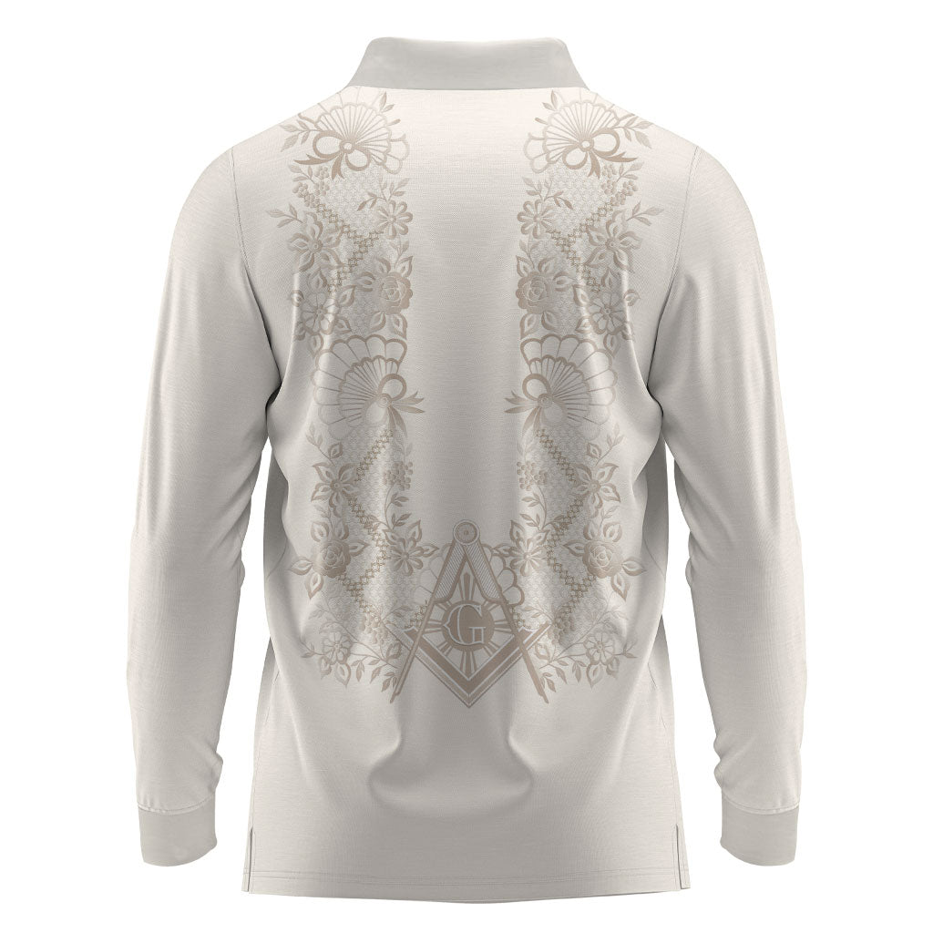 Personalised Filipino Freemasonry Long Sleeve Polo Shirt Masonic Barong Tagalog Inspired Black LT14 - Polynesian Pride