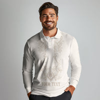 Personalised Filipino Freemasonry Long Sleeve Polo Shirt Masonic Barong Tagalog Inspired Black LT14 - Polynesian Pride
