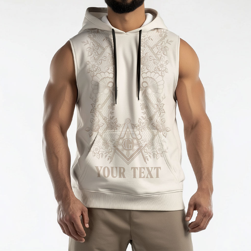 Personalised Filipino Freemasonry Sleeveless Hoodie Masonic Barong Tagalog Inspired Black LT14 - Polynesian Pride