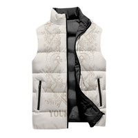 Personalised Filipino Freemasonry Sleeveless Puffer Jacket Masonic Barong Tagalog Inspired Black LT14 - Polynesian Pride