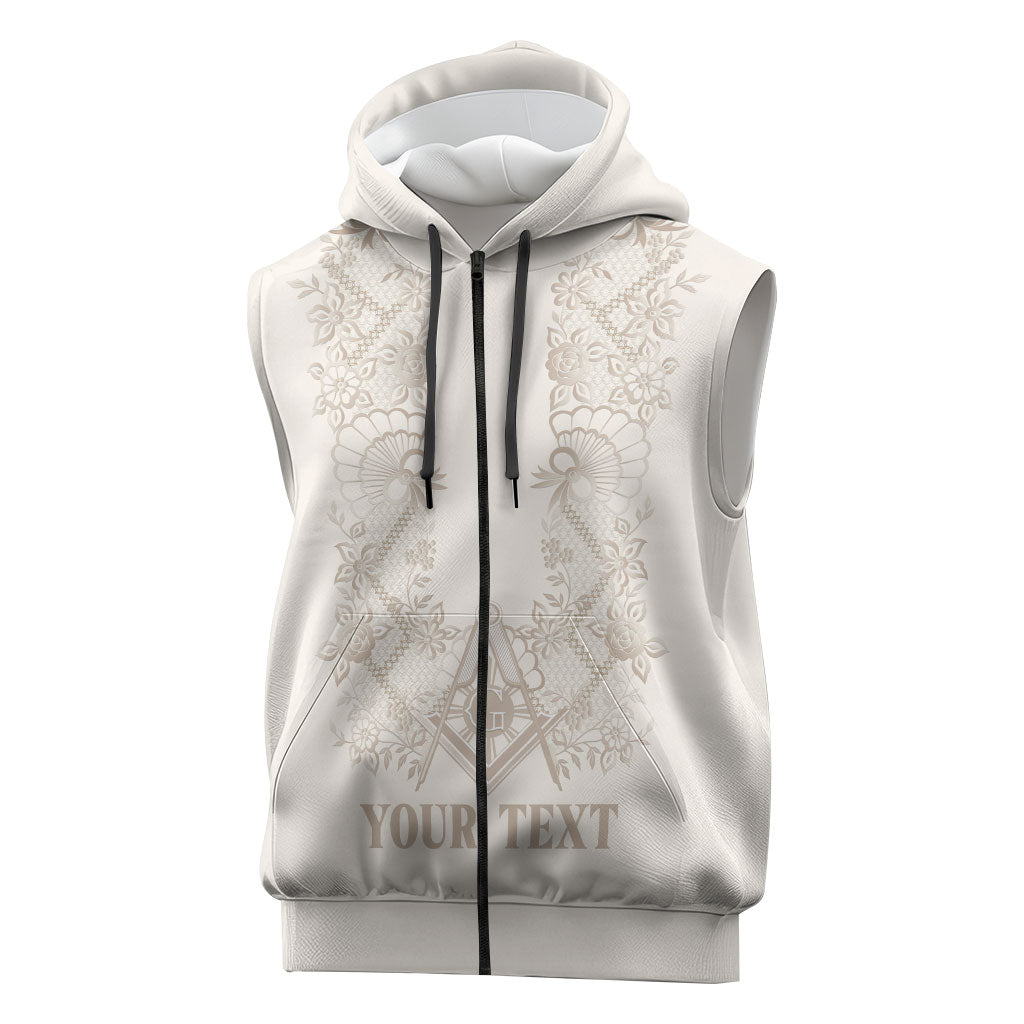 Personalised Filipino Freemasonry Sleeveless Zip Hoodie Masonic Barong Tagalog Inspired Black LT14 Black - Polynesian Pride