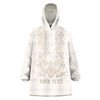 Personalised Filipino Freemasonry Wearable Blanket Hoodie Masonic Barong Tagalog Inspired Black LT14 One Size Black - Polynesian Pride