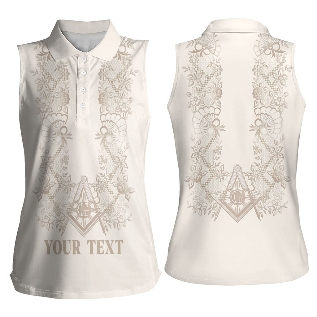 Personalised Filipino Freemasonry Women Sleeveless Polo Shirt Masonic Barong Tagalog Inspired Black LT14 - Polynesian Pride
