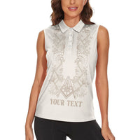 Personalised Filipino Freemasonry Women Sleeveless Polo Shirt Masonic Barong Tagalog Inspired Black LT14 - Polynesian Pride