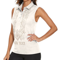 Personalised Filipino Freemasonry Women Sleeveless Polo Shirt Masonic Barong Tagalog Inspired Black LT14 - Polynesian Pride