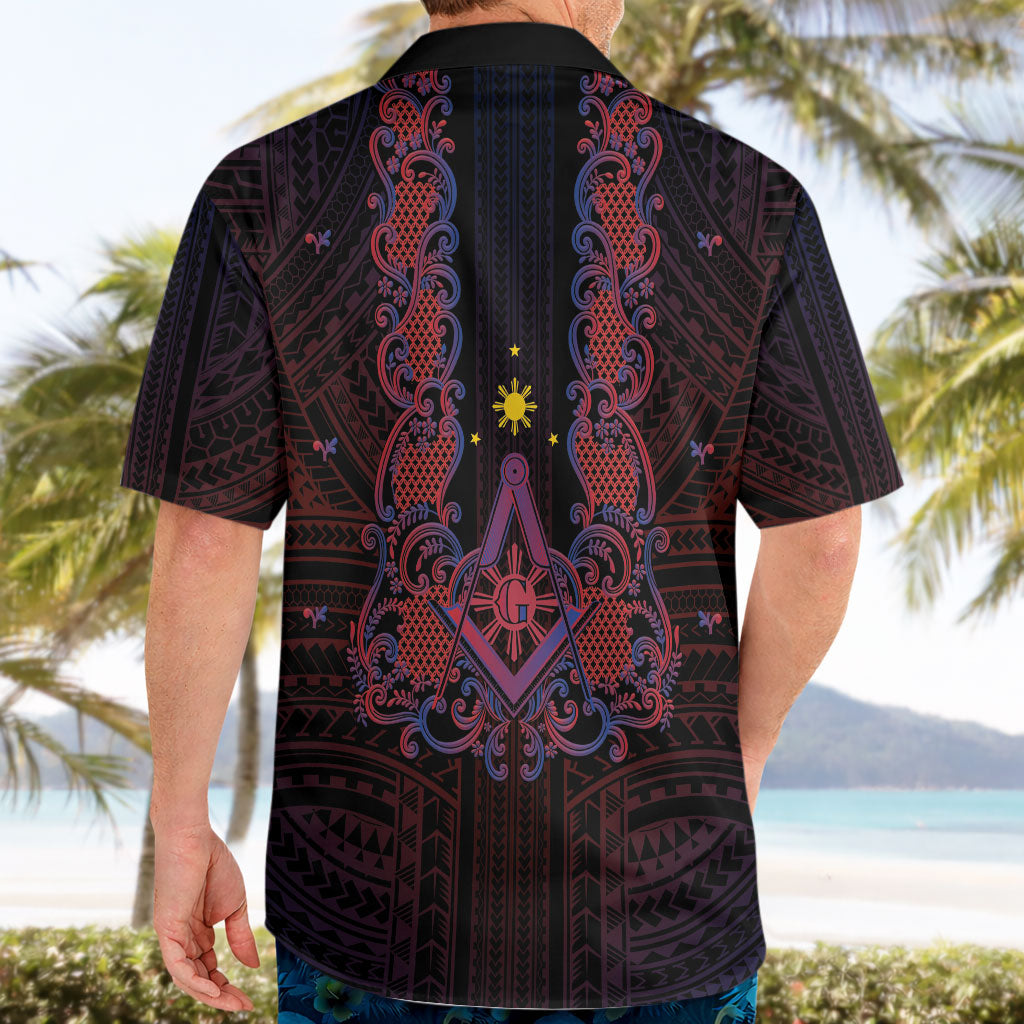 Personalised Philippines Barong Tagalog Freemasonry Hawaiian Shirt Filipino Masonic Polynesian Pattern LT14 - Polynesian Pride