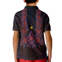 Personalised Philippines Barong Tagalog Freemasonry Kid Polo Shirt Filipino Masonic Polynesian Pattern LT14 - Polynesian Pride