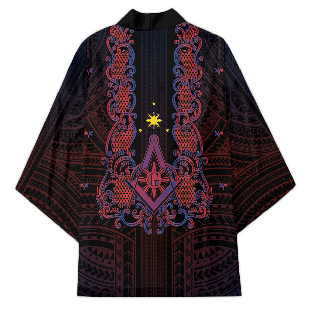 Personalised Philippines Barong Tagalog Freemasonry Kimono Filipino Masonic Polynesian Pattern LT14 - Polynesian Pride