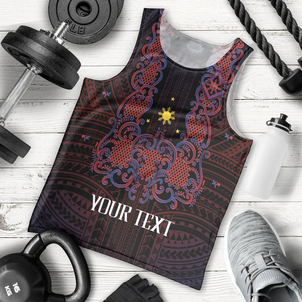 Personalised Philippines Barong Tagalog Freemasonry Men Tank Top Filipino Masonic Polynesian Pattern LT14 - Polynesian Pride
