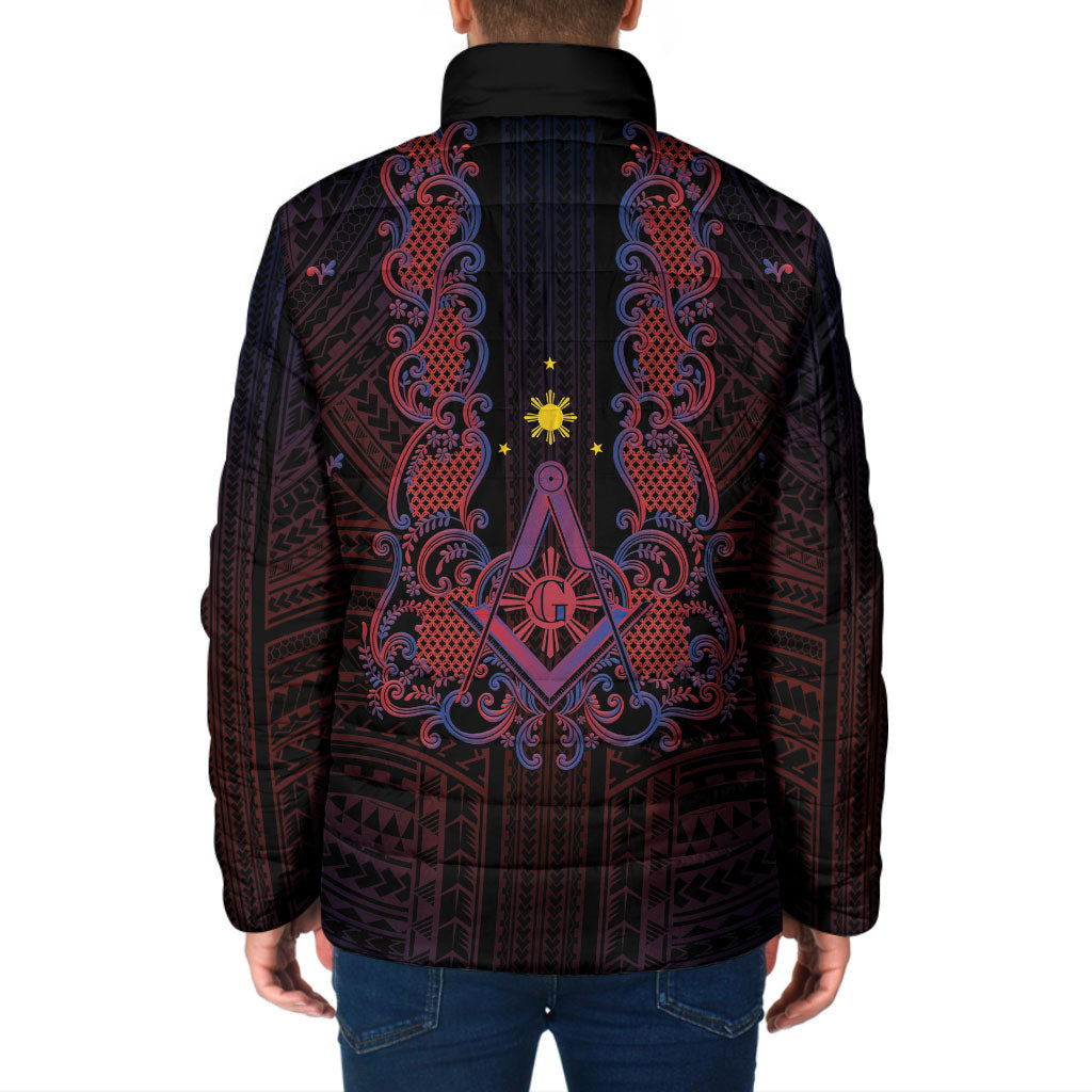 Personalised Philippines Barong Tagalog Freemasonry Padded Jacket Filipino Masonic Polynesian Pattern LT14 - Polynesian Pride
