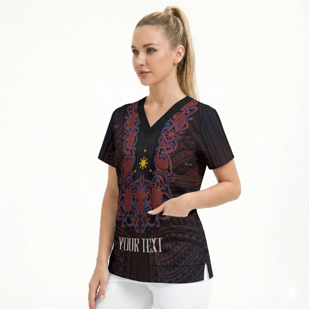 Personalised Philippines Barong Tagalog Freemasonry Scrub Top Filipino Masonic Polynesian Pattern LT14 - Polynesian Pride