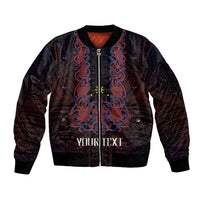 Personalised Philippines Barong Tagalog Freemasonry Sleeve Zip Bomber Jacket Filipino Masonic Polynesian Pattern LT14 Unisex Black - Polynesian Pride