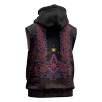 Personalised Philippines Barong Tagalog Freemasonry Sleeveless Hoodie Filipino Masonic Polynesian Pattern LT14 - Polynesian Pride