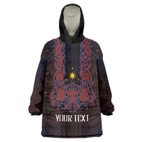 Personalised Philippines Barong Tagalog Freemasonry Wearable Blanket Hoodie Filipino Masonic Polynesian Pattern LT14 One Size Black - Polynesian Pride
