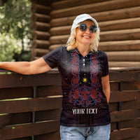 Personalised Philippines Barong Tagalog Freemasonry Women Polo Shirt Filipino Masonic Polynesian Pattern LT14 - Polynesian Pride