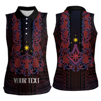 Personalised Philippines Barong Tagalog Freemasonry Women Sleeveless Polo Shirt Filipino Masonic Polynesian Pattern LT14 - Polynesian Pride