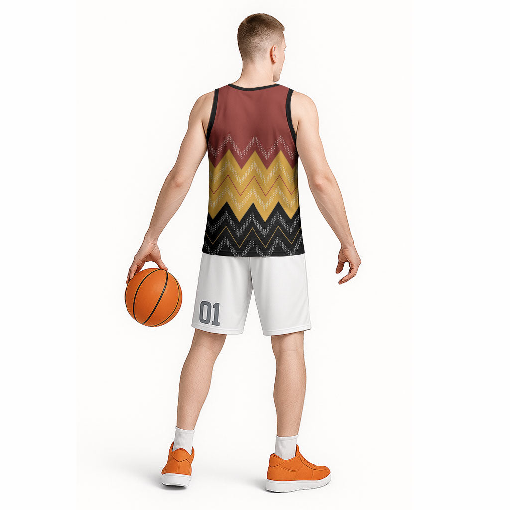 Kaokao Maori Tukutuku Inspired New Zealand Basketball Jersey LT14 - Polynesian Pride