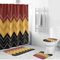 Kaokao Maori Tukutuku Inspired New Zealand Bathroom Set LT14 Bathroom Set (4 pcs) Multicolor - Polynesian Pride