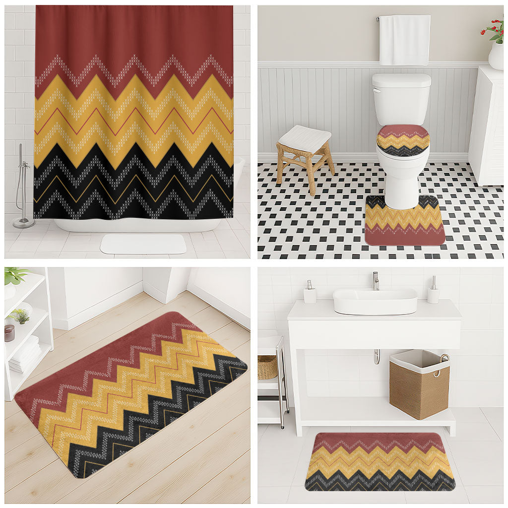 Kaokao Maori Tukutuku Inspired New Zealand Bathroom Set LT14 - Polynesian Pride