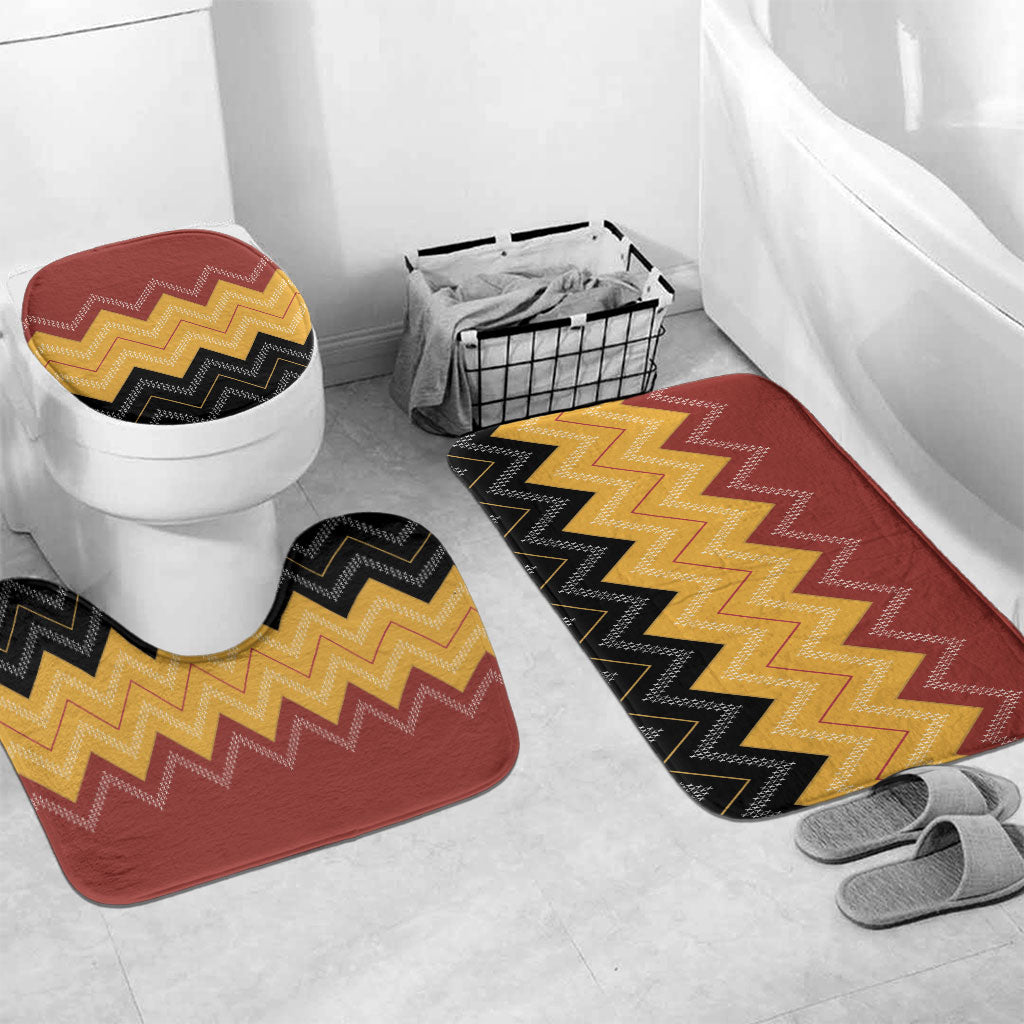 Kaokao Maori Tukutuku Inspired New Zealand Bathroom Set LT14 Mat Set Only (3 pcs) One Size Multicolor - Polynesian Pride