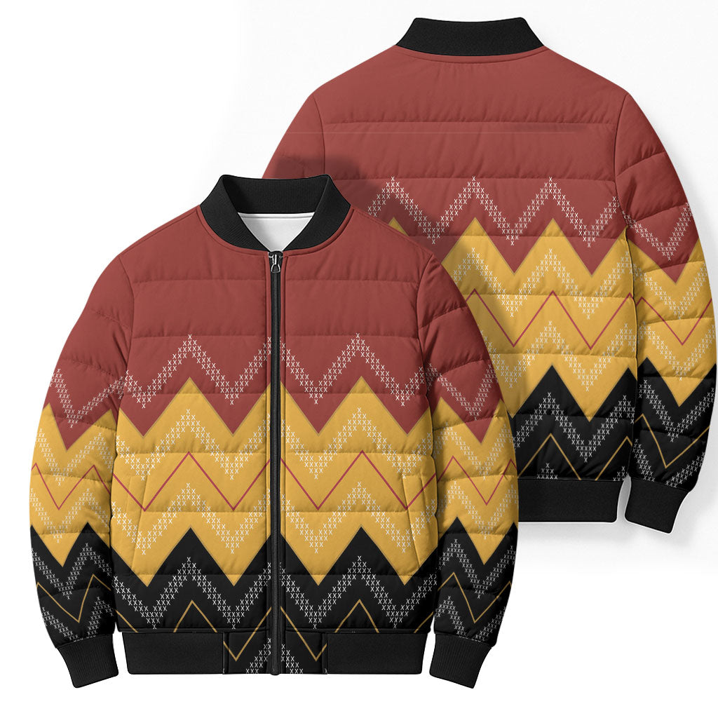 Kaokao Maori Tukutuku Inspired New Zealand Bomber Puffer Jacket LT14 - Polynesian Pride