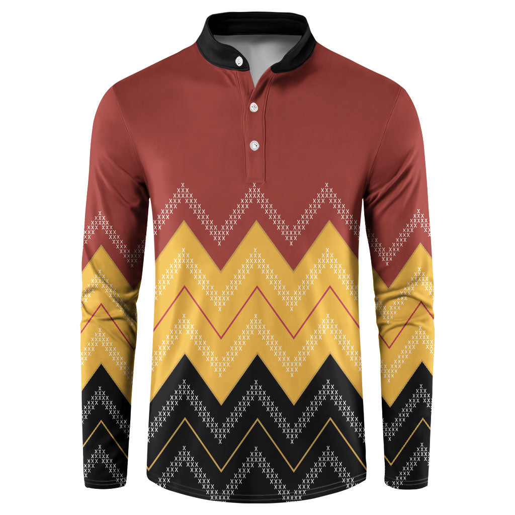 Kaokao Maori Tukutuku Inspired New Zealand Button Sweatshirt LT14 Multicolor - Polynesian Pride
