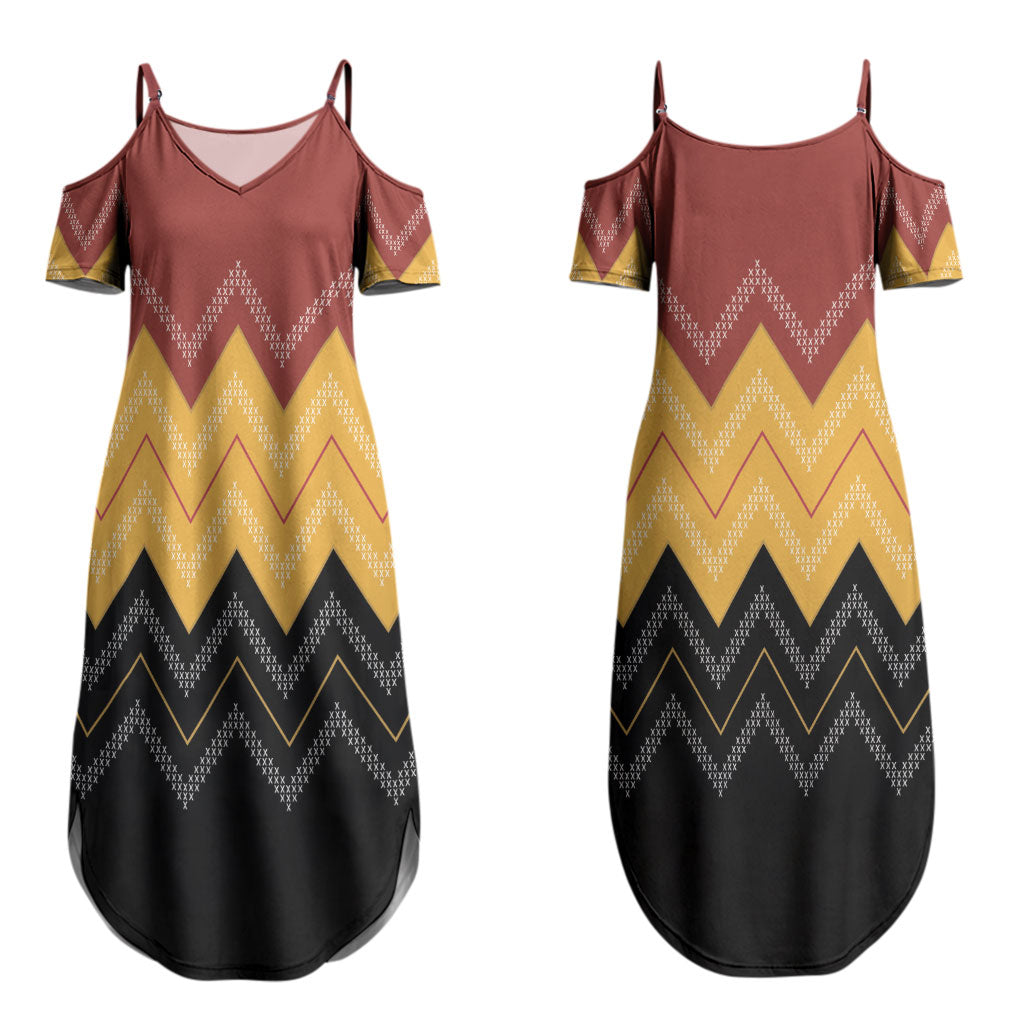 Kaokao Maori Tukutuku Inspired New Zealand Couples Matching Summer Maxi Dress and Hawaiian Shirt LT14 - Polynesian Pride
