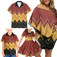 Kaokao Maori Tukutuku Inspired New Zealand Family Matching Off Shoulder Short Dress and Hawaiian Shirt LT14 - Polynesian Pride