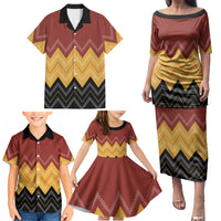 Kaokao Maori Tukutuku Inspired New Zealand Family Matching Puletasi and Hawaiian Shirt LT14 - Polynesian Pride